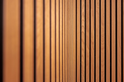 a close up of a wall made of wooden slats