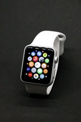 A sleek, modern smartwatch displaying a vibrant digital interface.