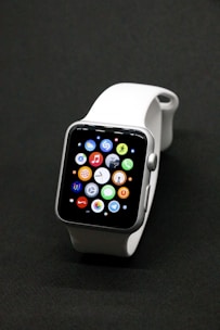 A sleek, modern smartwatch displaying a vibrant digital interface.