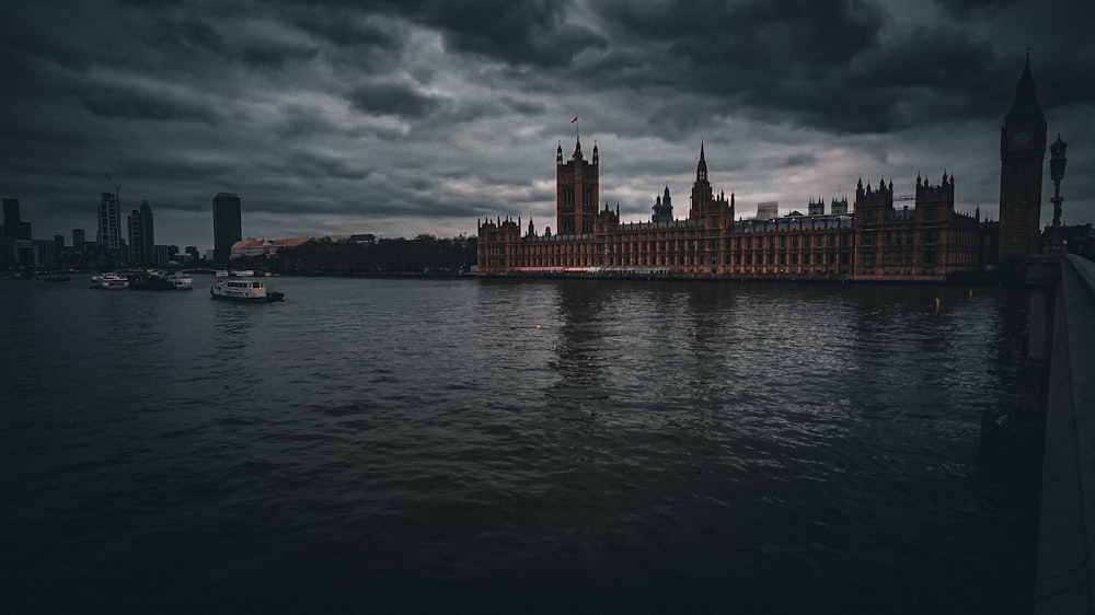 the big ben clock tower towering over the city of london