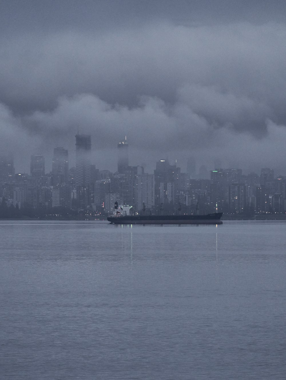 a large boat floating on top of a large body of water