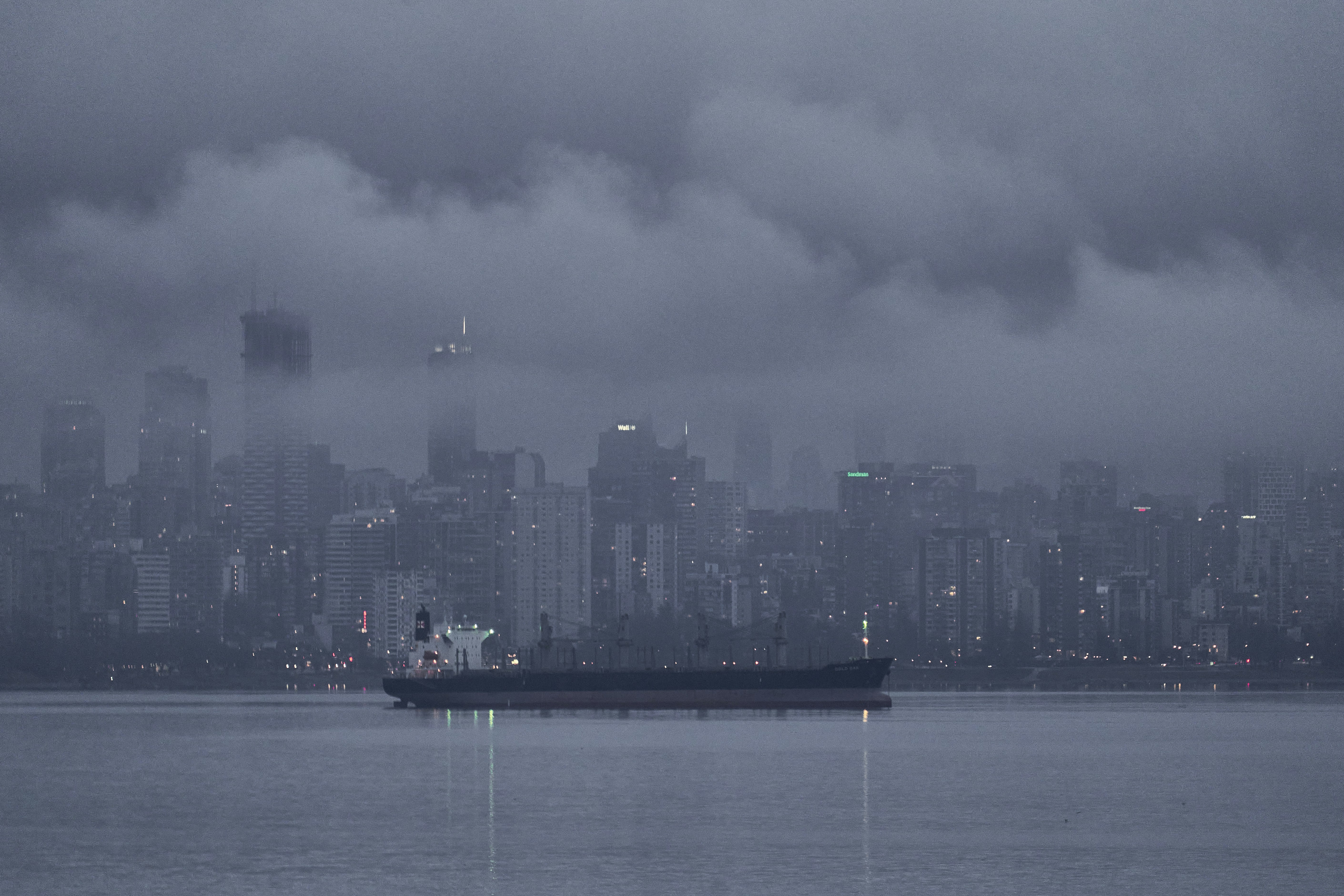a large boat floating on top of a large body of water