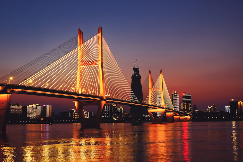 a large bridge spanning over a large body of water