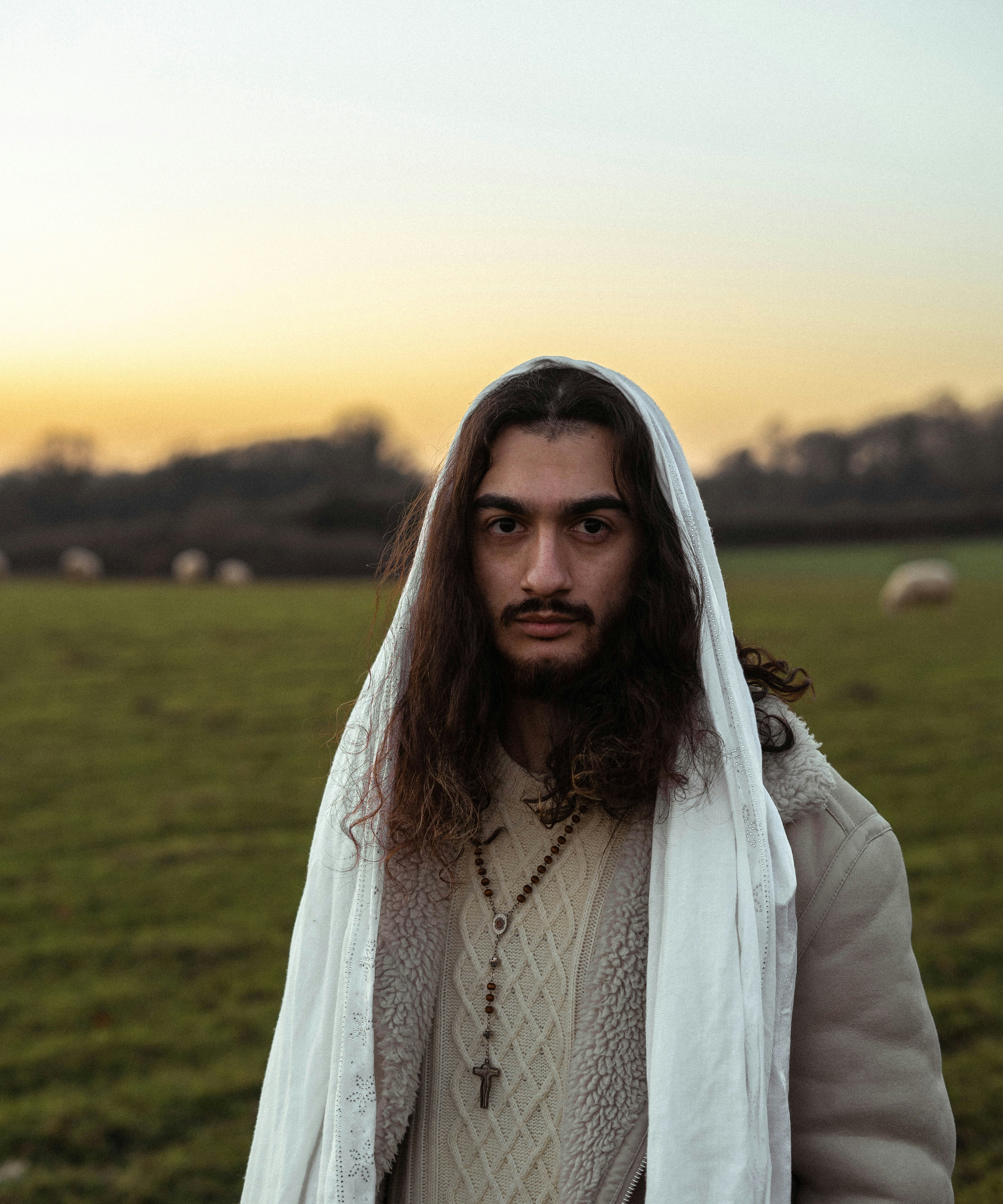 A man with long hair and a beard in a field photo – Free Jesus christ ...