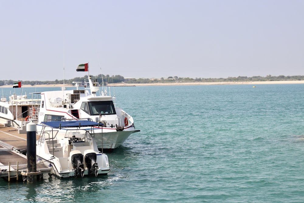 a couple of boats that are sitting in the water