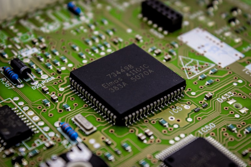 semiconductor manufacturing, silicon wafers, circuit boards, electronics factory, microchips