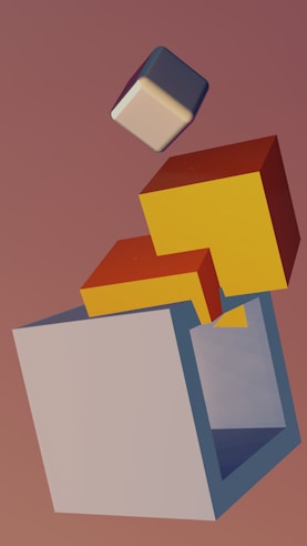 a computer generated image of a cube floating in the air