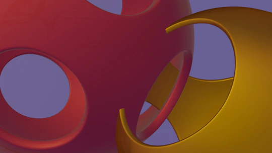 Abstract geometric shapes in violet and deep purple hues representing AI automation.