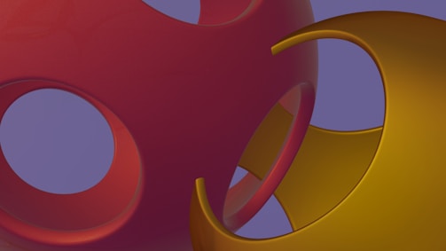 An abstract representation of intelligent marketing and communication systems in purple and yellow.