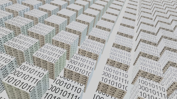 An abstract, high-tech blue and cyan digital grid symbolizing modular system connectivity.