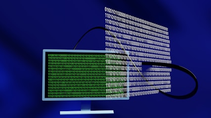 a computer monitor with a lot of code on it