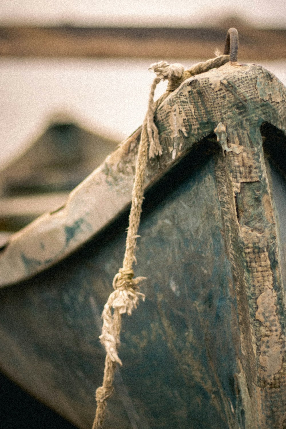 a close up of a boat with a rope on it