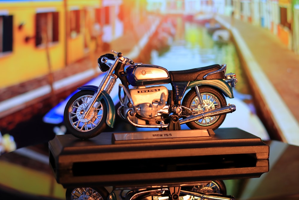 a model of a motorcycle sitting on top of a table