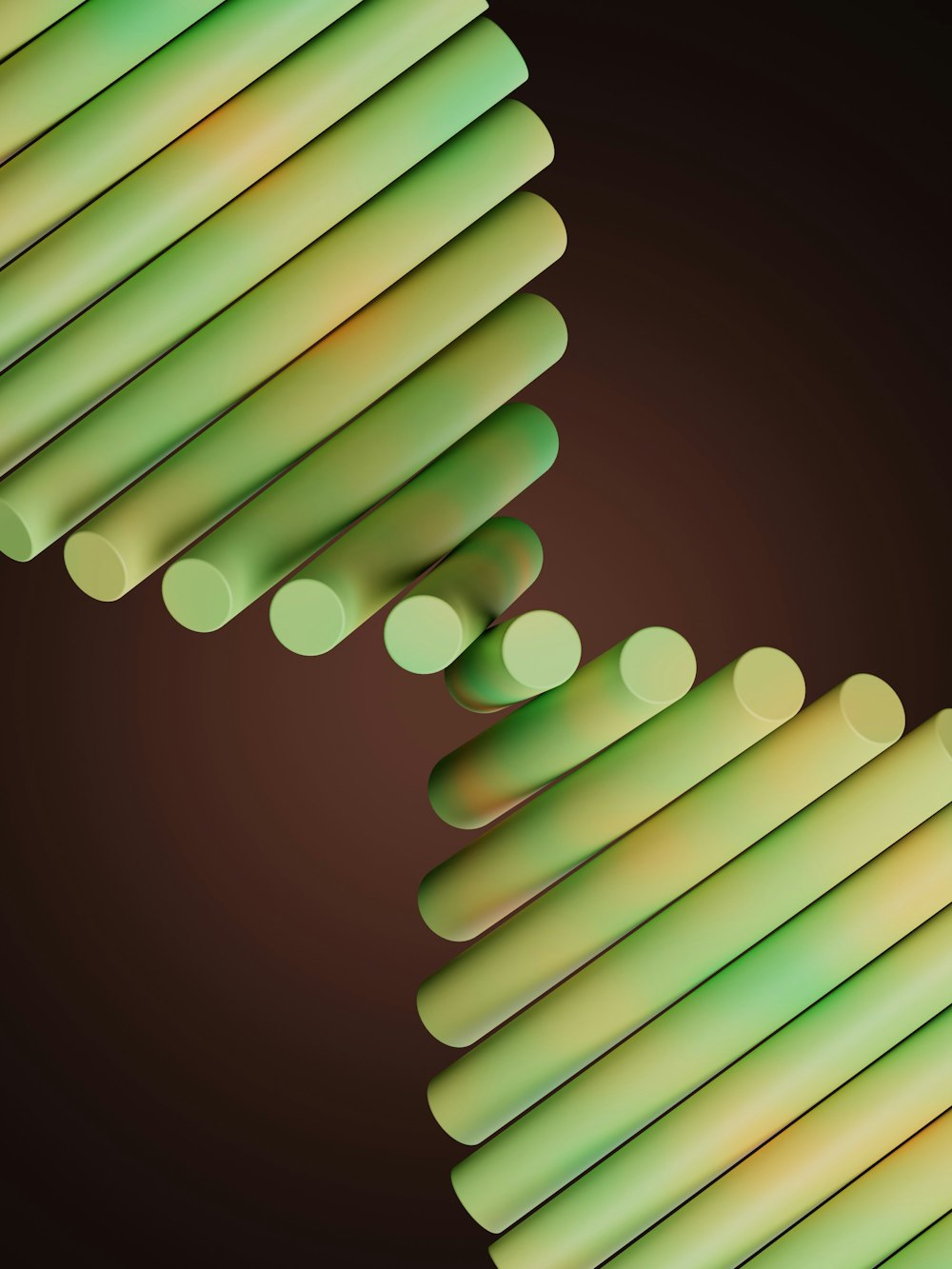 an abstract image of a green and yellow object