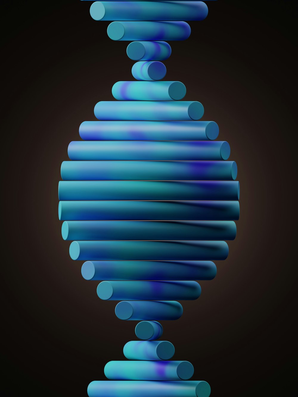 Un objeto azul con fondo negro