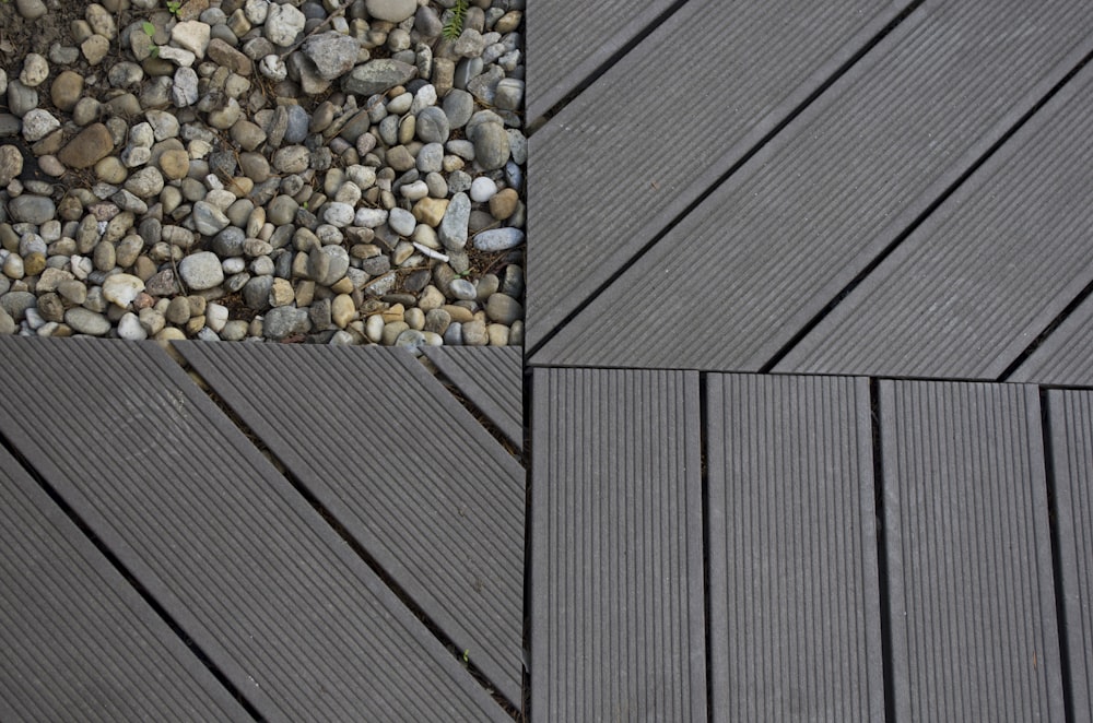 a close up of two different types of wood planks