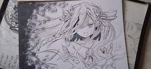 A vibrant illustration of a fantasy manga character in action.