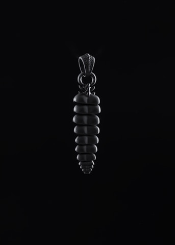 Close-up of a sleek Atalaia pendant glowing softly against a deep blue-black background.