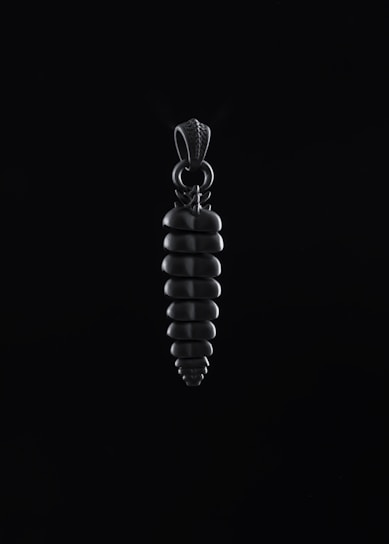 Elegant 3D pendant model with smooth curves and subtle shadows on a pale background