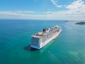 a large cruise ship in the middle of the ocean