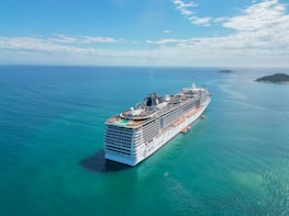 a large cruise ship in the middle of the ocean