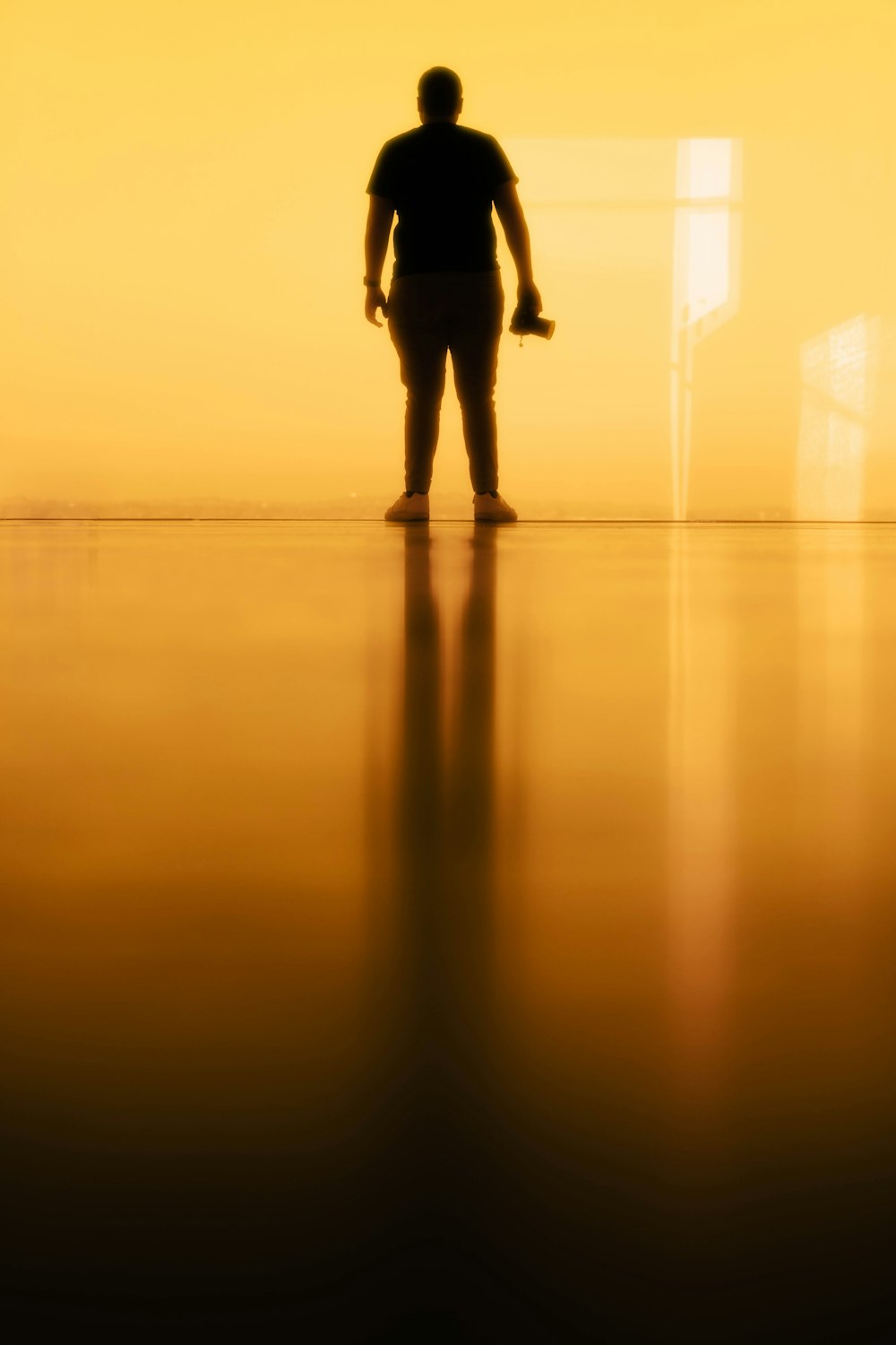 a man standing in the middle of a room