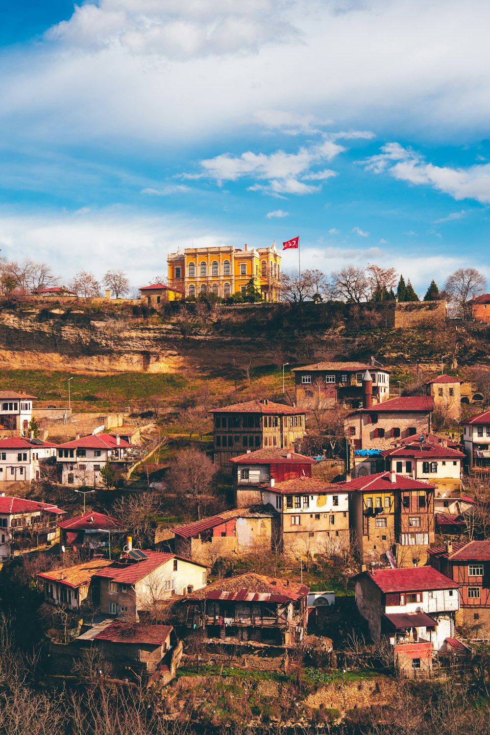 a large group of houses on a hill