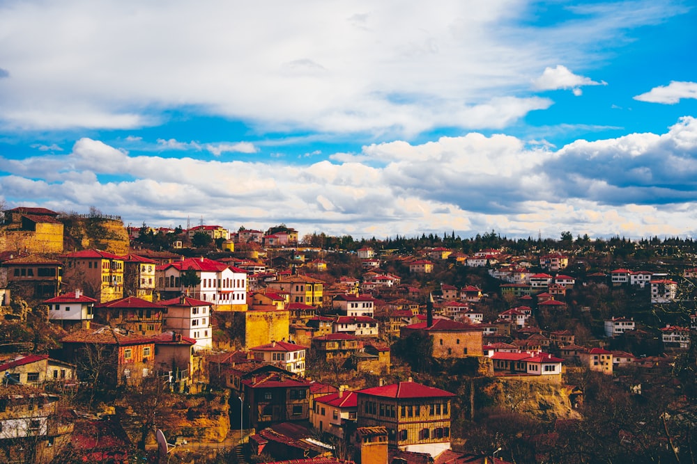 a view of a city from a hill