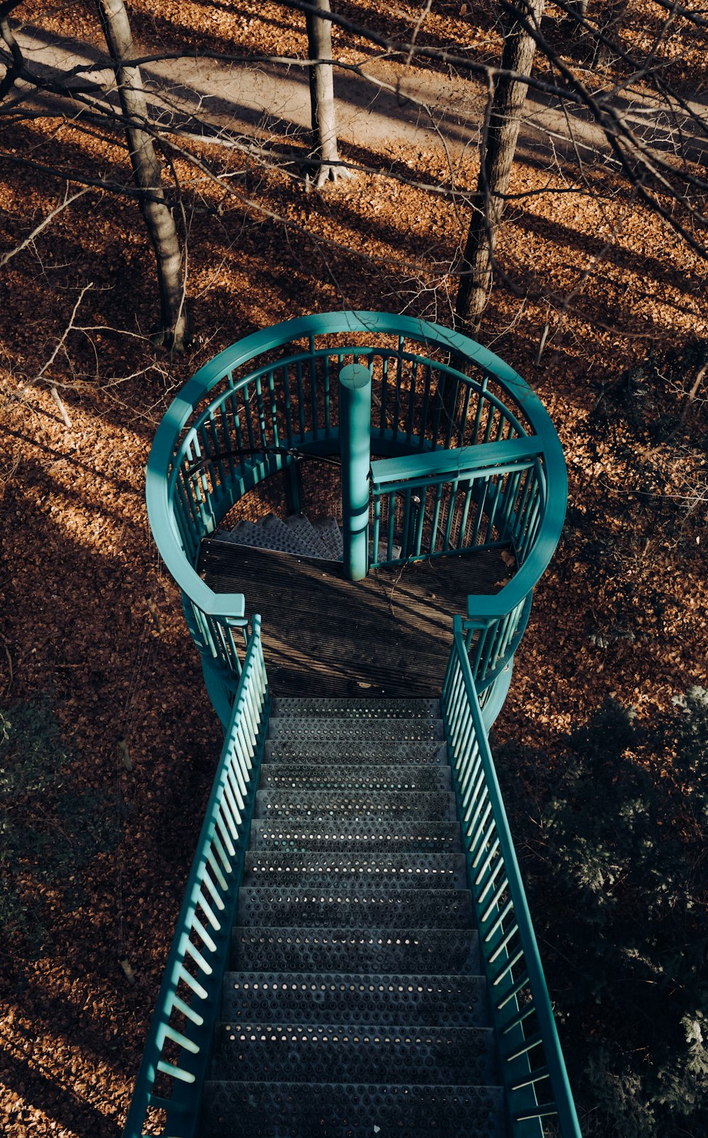 a set of stairs leading up to the top of a hill