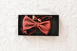 Close-up of elegant pet accessories including bow ties and bandanas