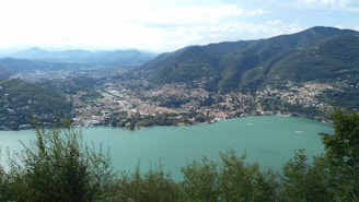 A scenic view of Nainital showcasing its beautiful lake.
