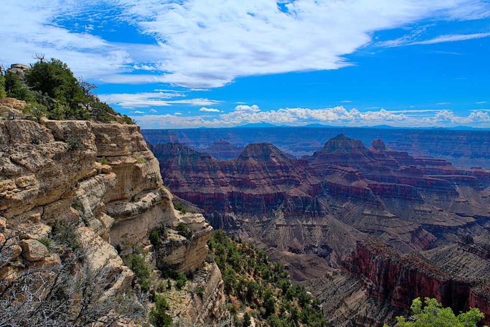 a view of the grand canyon from the top of a cliff