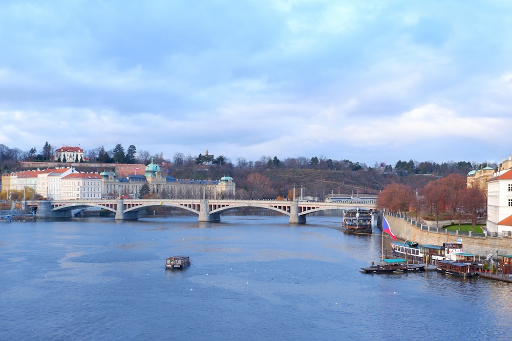 a river that has a bridge over it