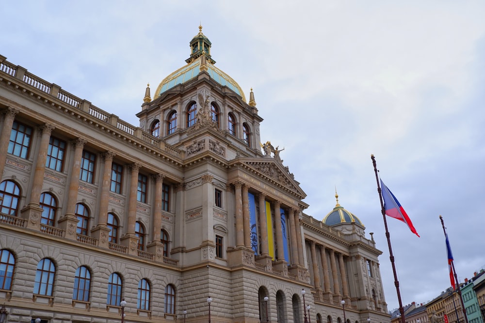 a large building with a clock on the top of it