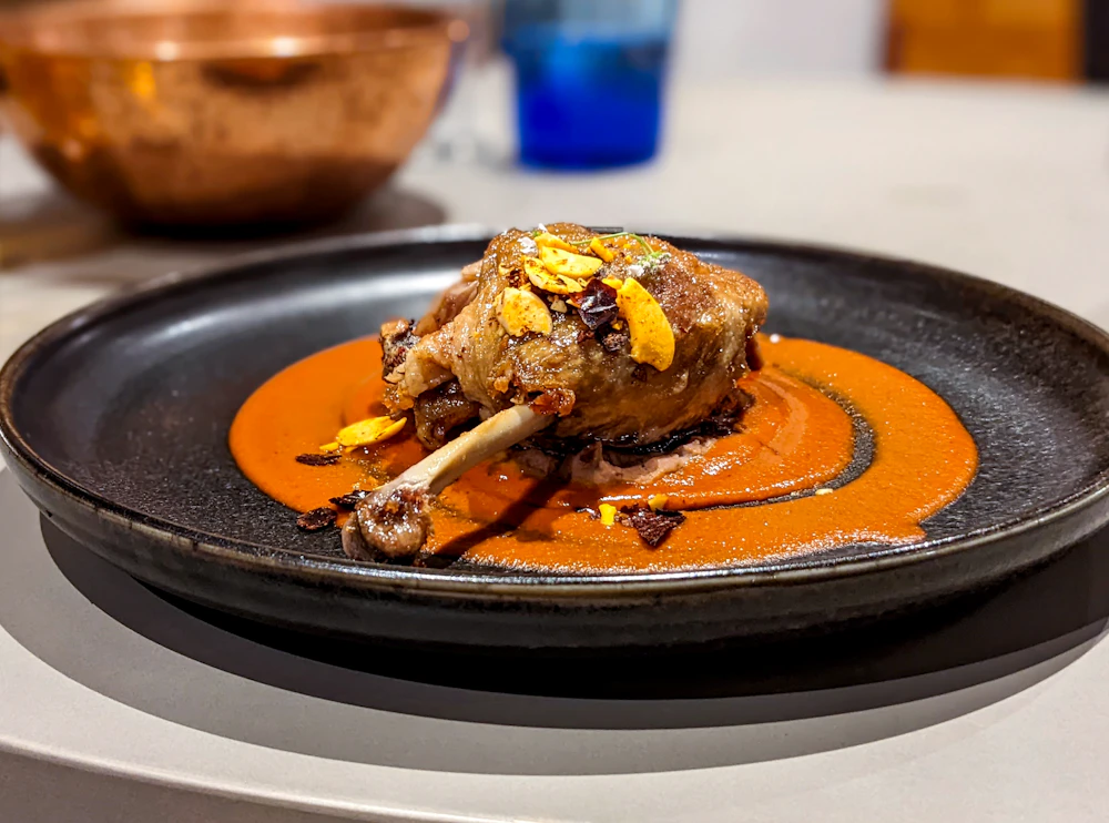 Braised duck served on a plate