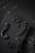 A collection of dark, intricately detailed jewelry pieces is arranged on a textured surface. The jewelry includes serpentine designs and other organic forms in a matte black finish.