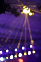 Close-up of dynamic stage lighting creating an electric atmosphere during a social event