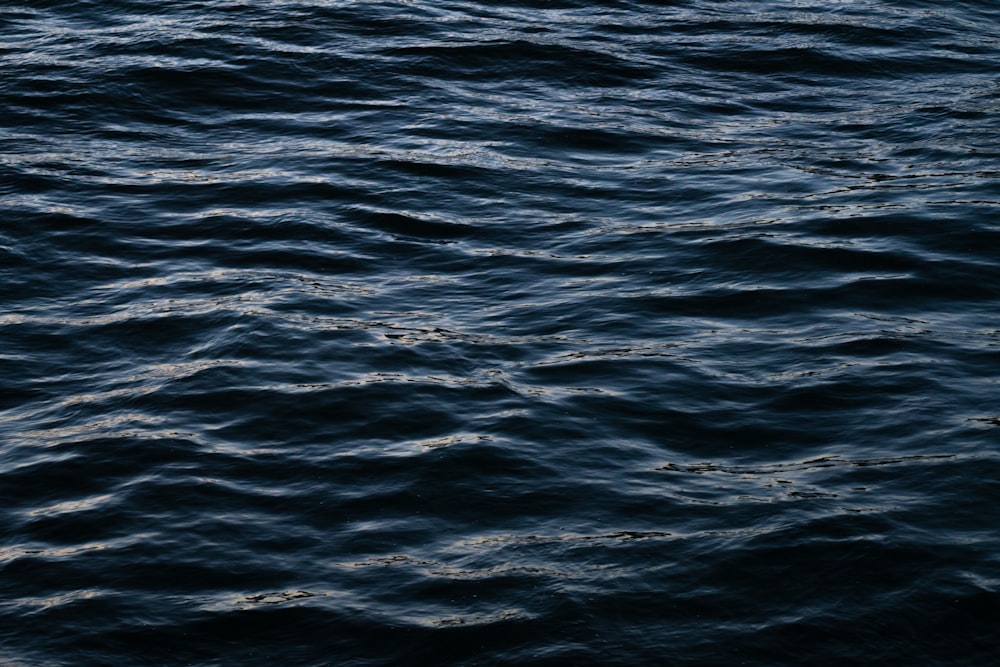 a large body of water with a boat in the distance