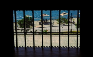 An outdoor view showcasing functional pleated products.