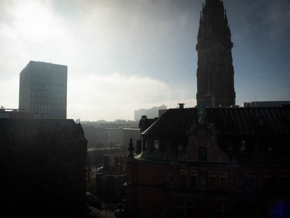 a view of a city from a high rise building