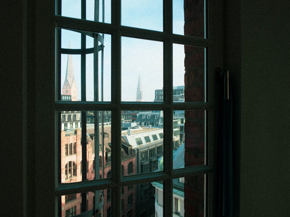 a view of a city from a window