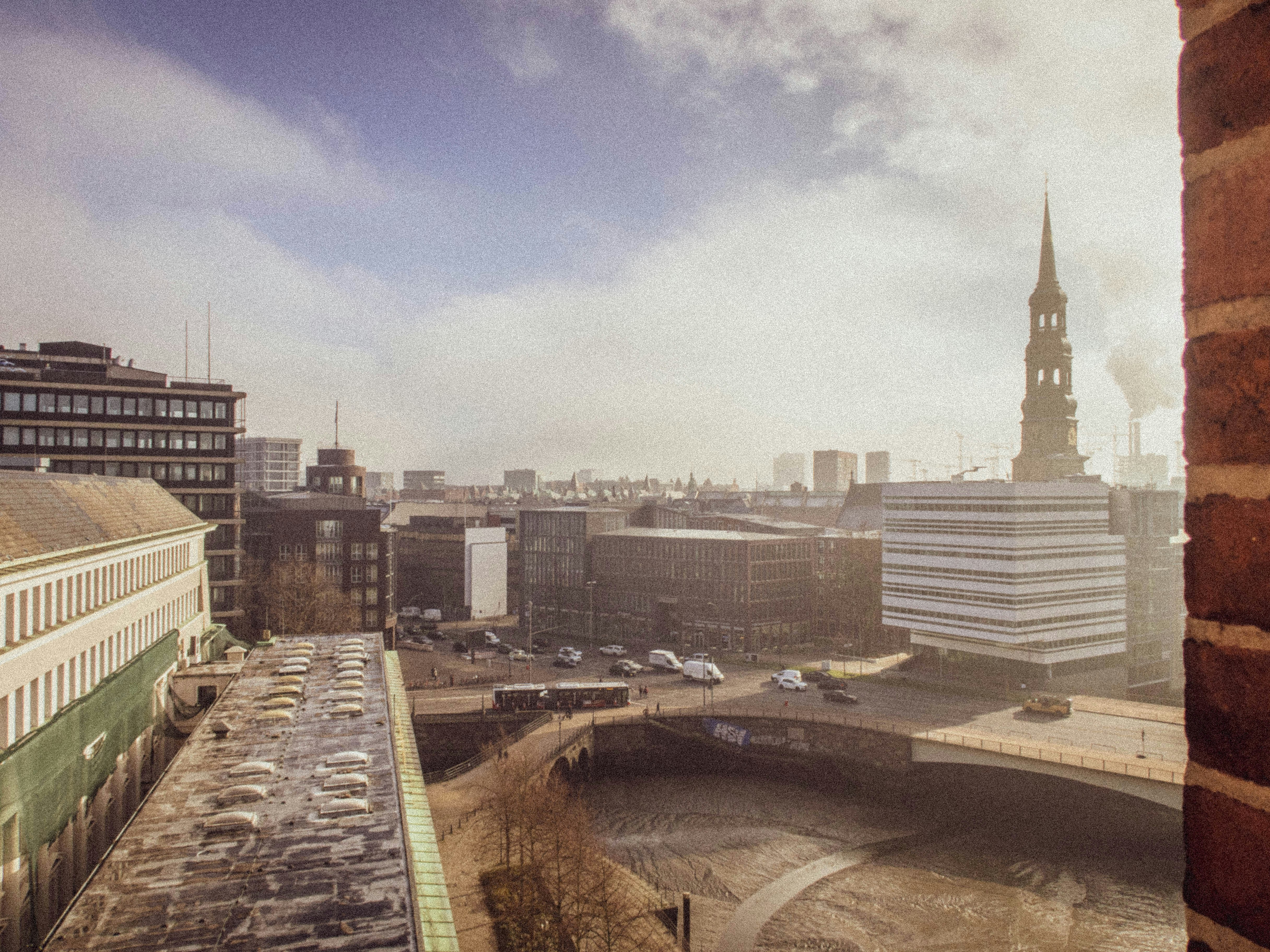 a view of a city from a window