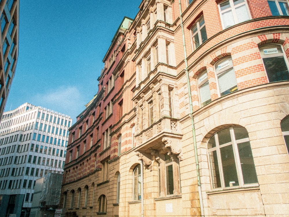 a row of brick buildings next to each other