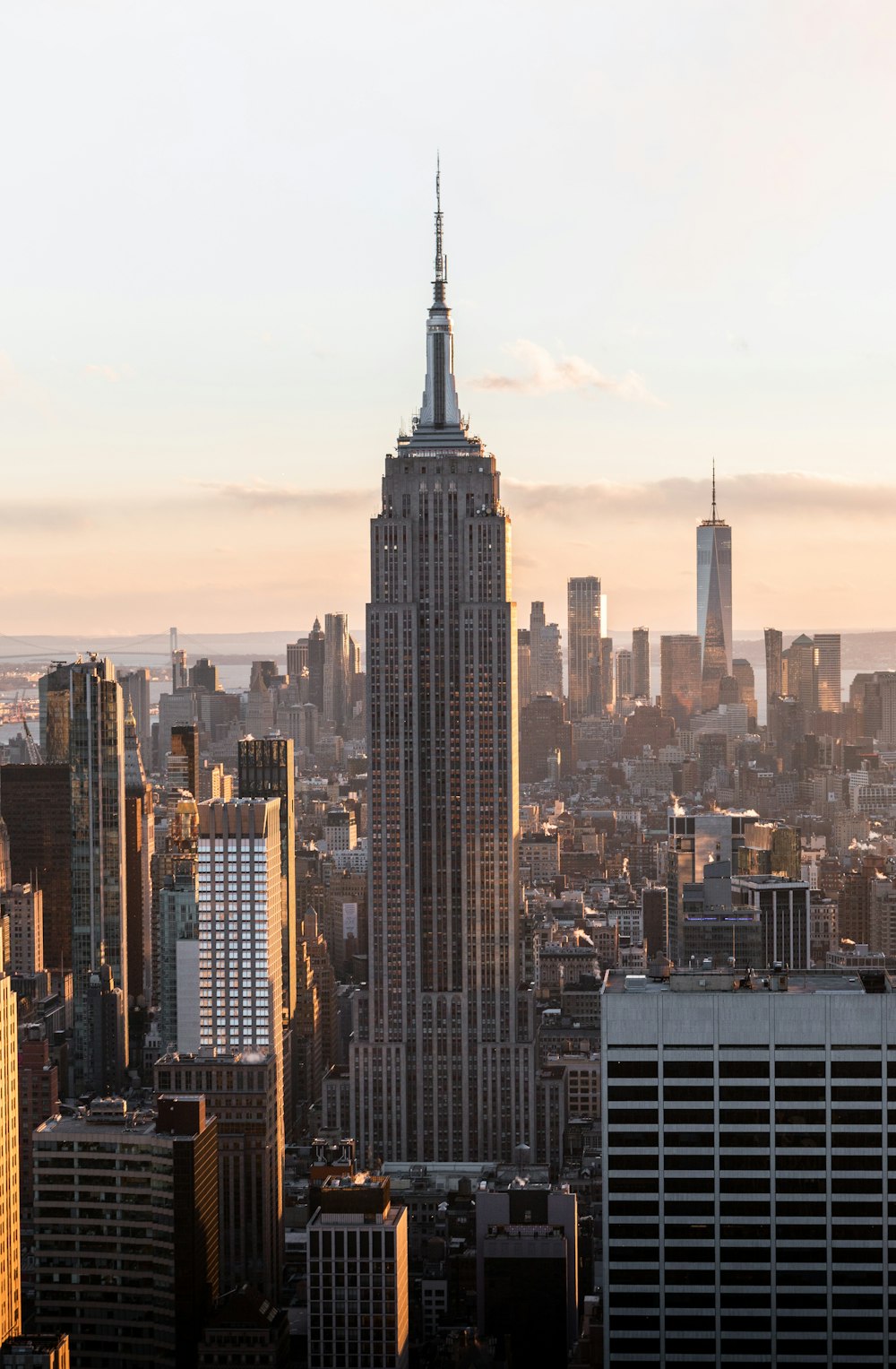 a view of a city with tall buildings