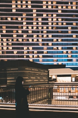 A modern urban-themed contact form illustration.