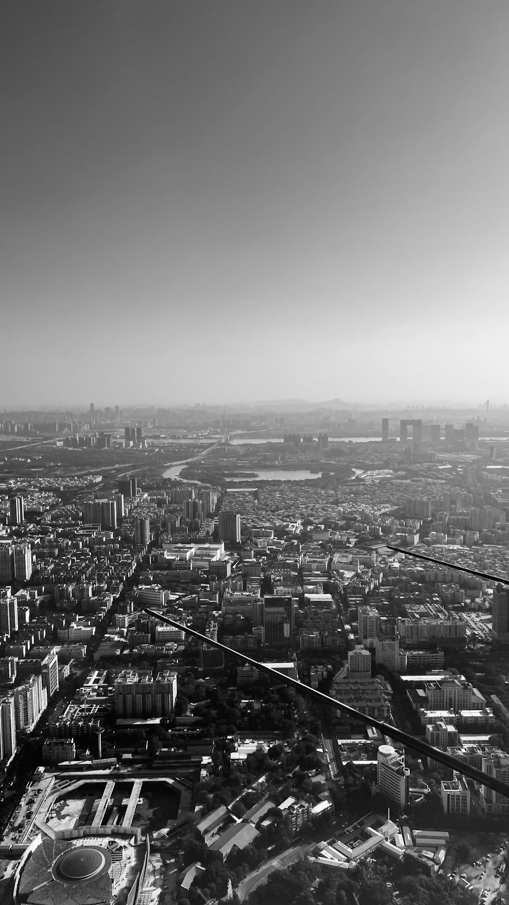 a black and white photo of a city