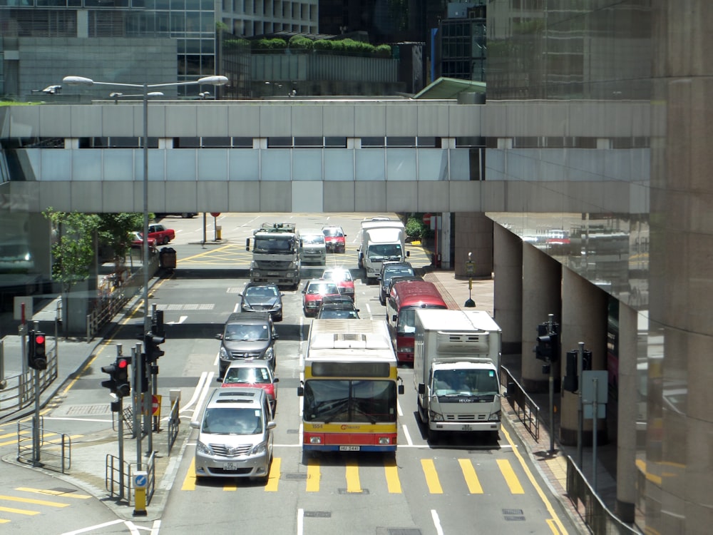 a city street filled with lots of traffic