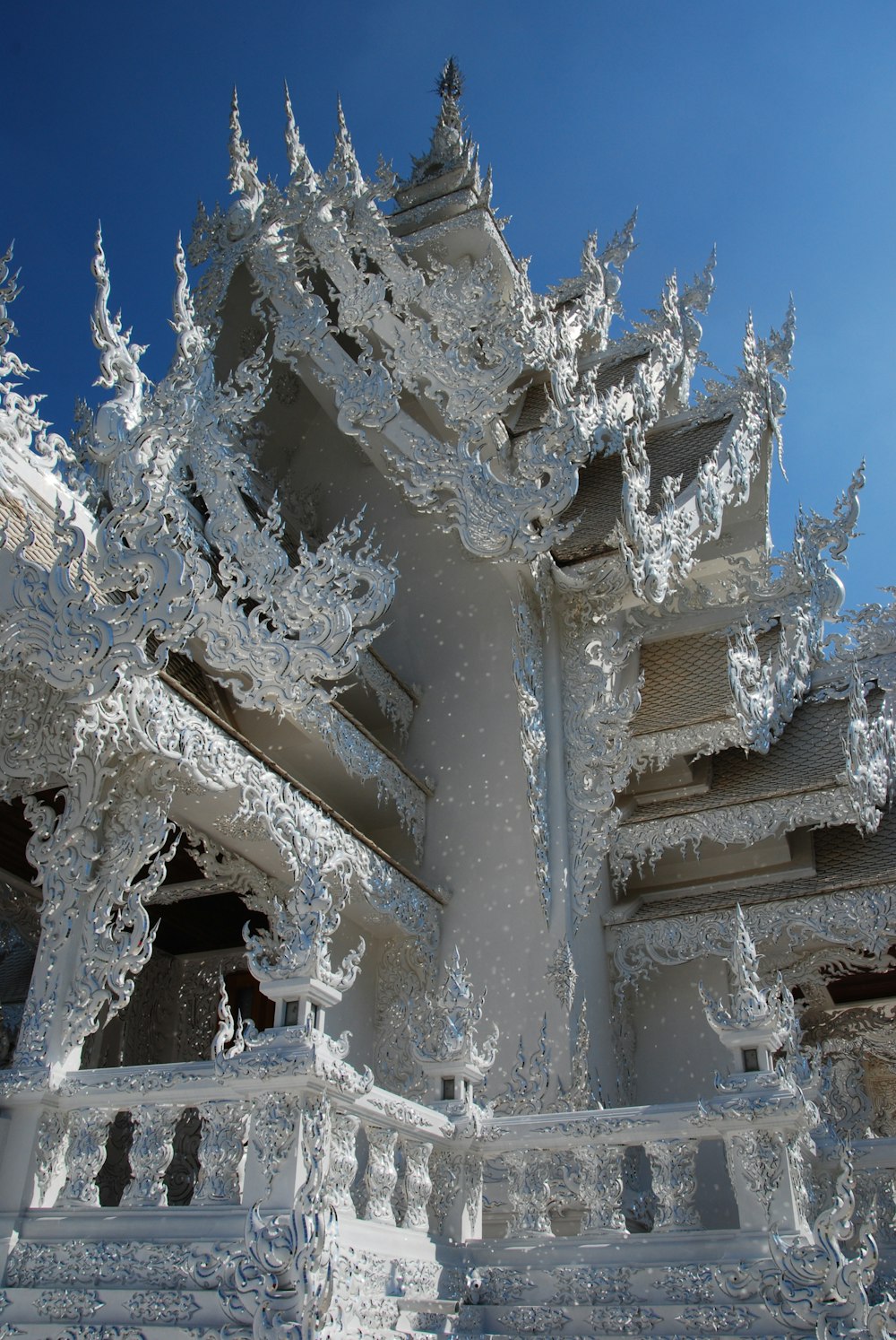 a white building with a lot of frost on it