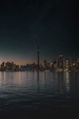 A sleek metal print featuring the CN Tower illuminated against a twilight sky.