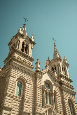Historic St. Donatus Church framed by a clear blue sky in the heart of Zadar.